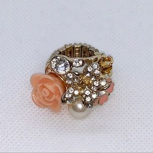 Jeweled Floral Stretch Ring